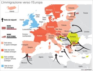 Grafico migrazioni in Europa