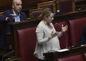 Giorgia Meloni, durante il question time, nell'aula della Camera dei Deputati, Roma, 3 agosto 2016. ANSA/GIORGIO ONORATI