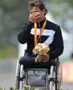 Alex Zanardi ha conquistato la medaglia d'oro alle Paralimpiadi di Rio de Janeiro nella cronometro H5 bissando il titolo di Londra 2012, 14 settembre 2016. ANSA/ REDAZIONE@ABILITYCHANNEL.TV/ MICHELANGELO GRATTON +++EDITORIAL USE ONLY - NO SALES+++