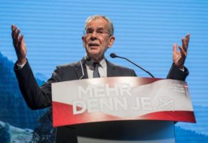 epa05659699 (FILE) A file picture dated 02 December 2016 shows Presidential candidate and former head of the Austrian Green Party Alexander Van der Bellen speaks during his final election rally in Vienna, Austria. Van der Bellen on 04 December 2016 is tipped the winner in the early projections as polls close in the country which holds a re-run of the run-off which was narrowly won by van der Bellen on 22 May but later annulled by Austrian courts due to minor irregularities in vote counting following an appeal from rival Hofer. EPA/CHRISTIAN BRUNA